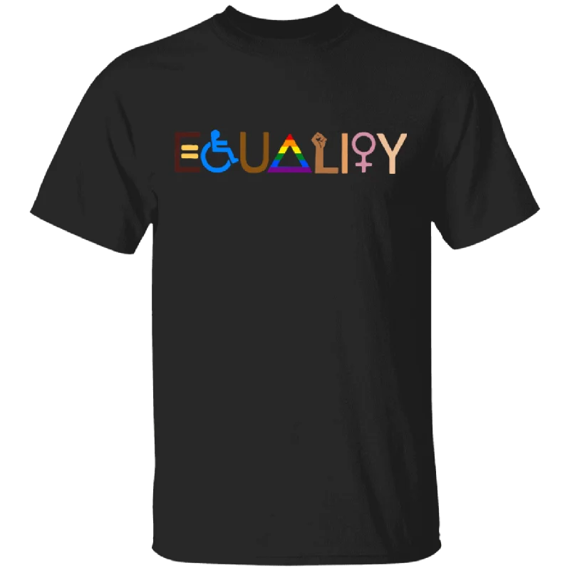 Equality Handicapped Brown Skin Juneteenth Pride LGBT Gender Womens Rights Gifts T-Shirt Solid Color Striped Floral
