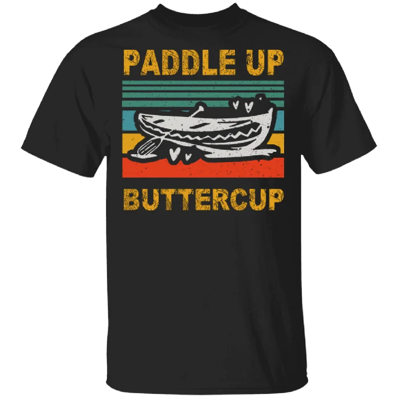 Vintage Retro Paddle Up Buttercup Cute Canoe Shirt Matching Boat Canoe Lover Fans Gifts T-Shirt Collared Crew Neck Turtle Neck