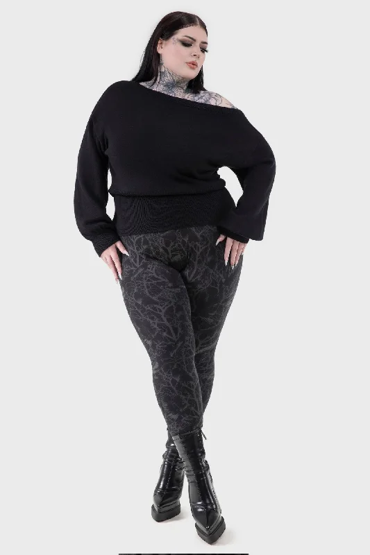 Raven Mistress Leggings [PLUS] Fashionable Solid Color Tights