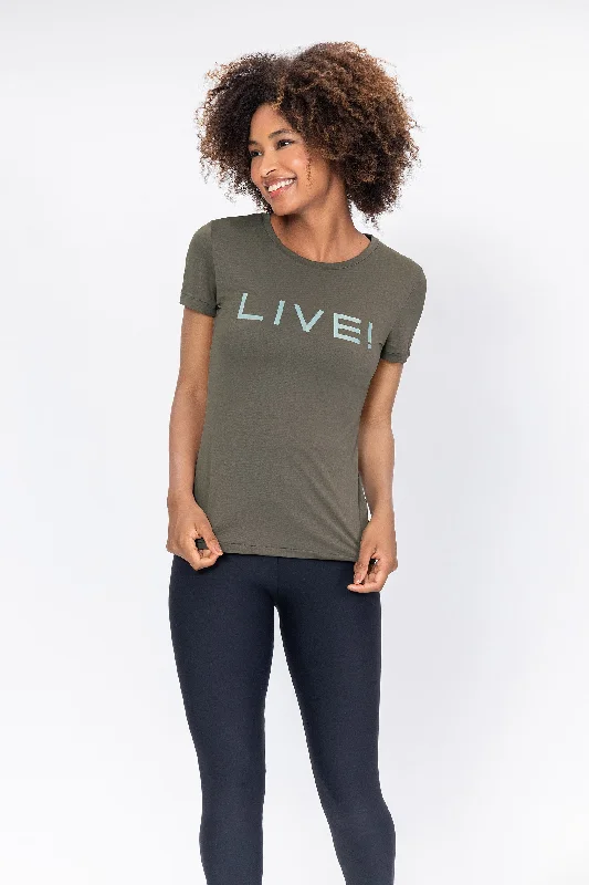 LIVE! Holographic Basic T-Shirt Satin Fabric Silk Fabric Chiffon Fabric