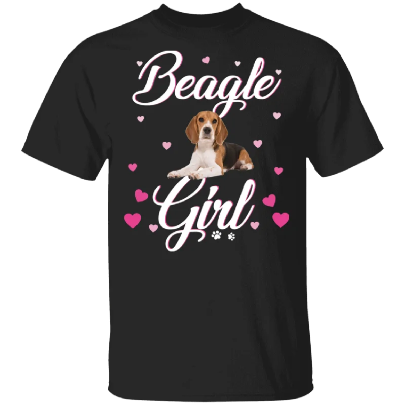 Beagle Girl Women Puppy Mom Dog Mama Lover T-Shirt Welt Pockets Slit Pockets Flap Pockets