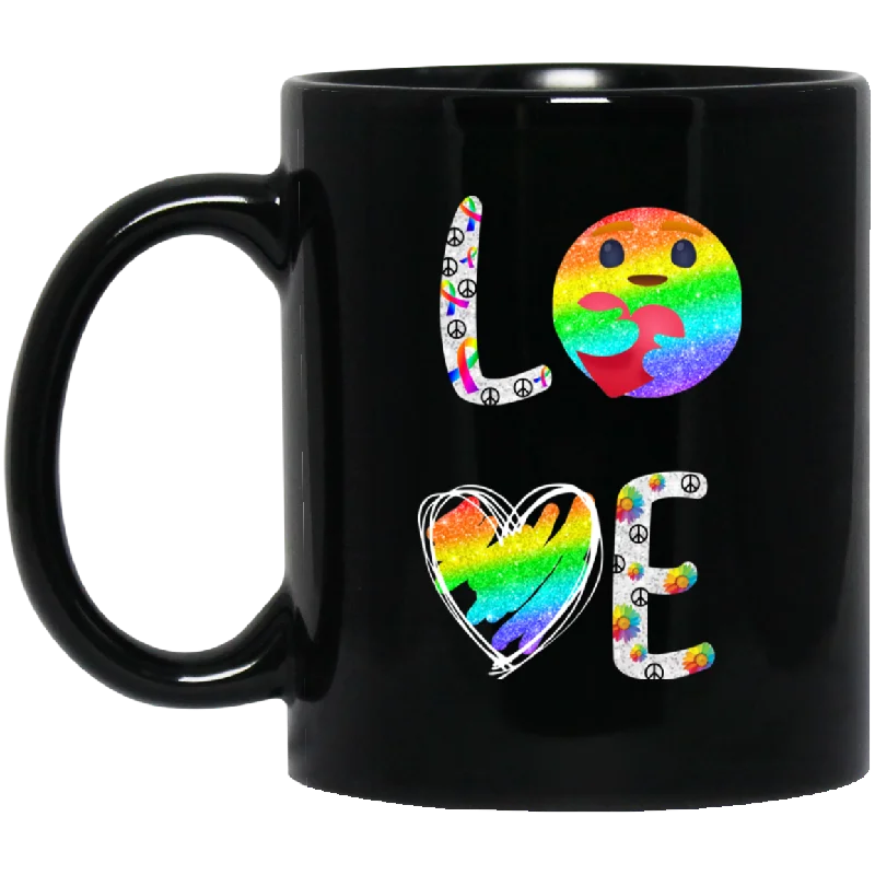 Love LGBT Care Facebook Icon LGBT Ribbons Hippie Peace Sign Shirt Matching Proud LGBT Gay Lesbian Gifts Mug Mesh Blend Leather Blend Suede Blend