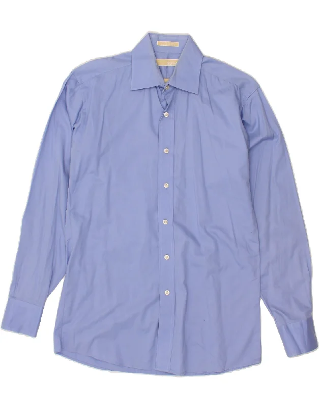 MICHAEL KORS Mens Shirt Size 15 1/2 Medium Blue Cotton Anti-Shrink Durable Soft