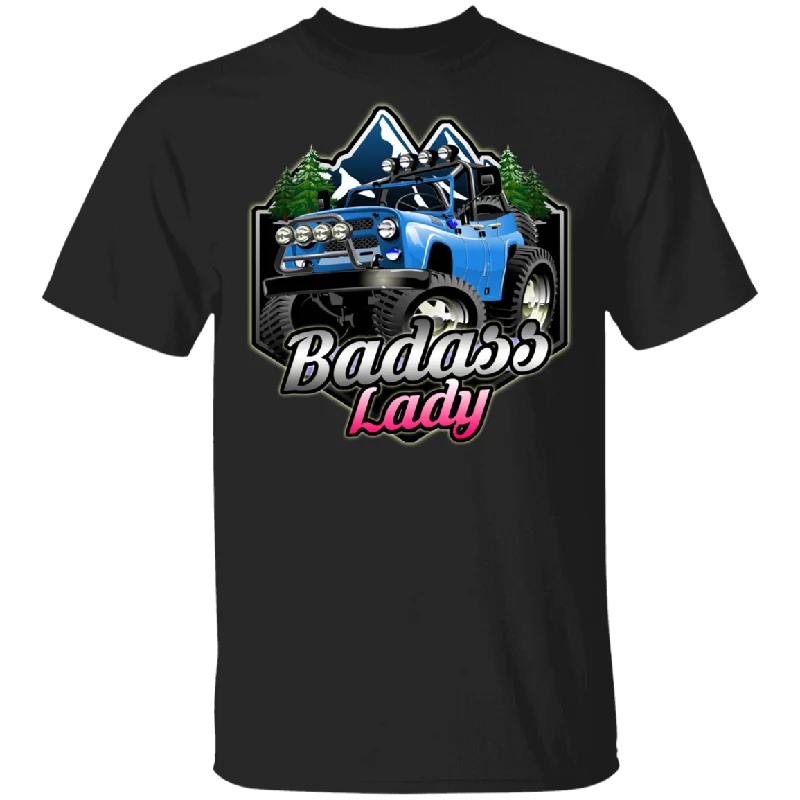 Truck Lover Shirt BadAss Lady Funny Women Truck Driver Lover Gifts T-Shirt Cashmere Blend Cotton Blend Poly Blend