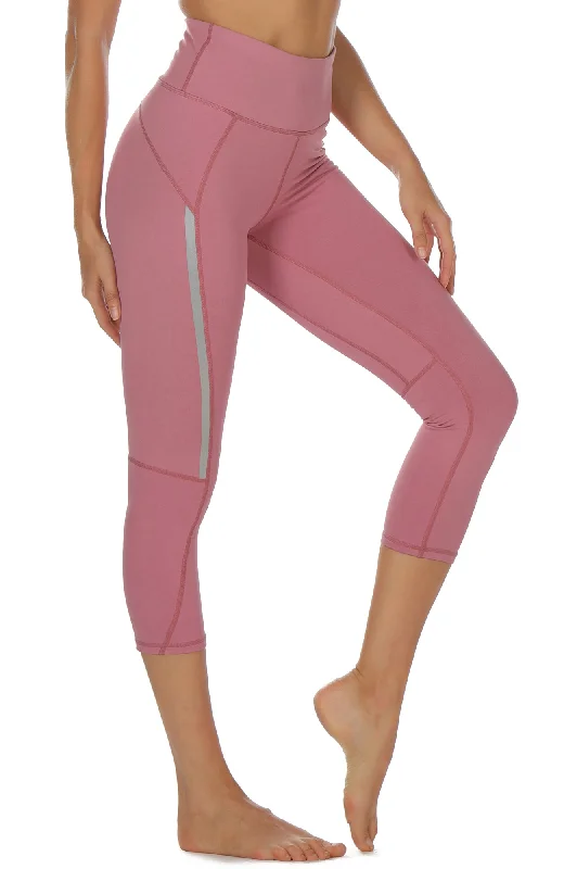 icyzone Capri Yoga Pants for Women High Waisted Workout Athletic Gym Exercise Running Leggings Comfortable Cold Weather Leggings