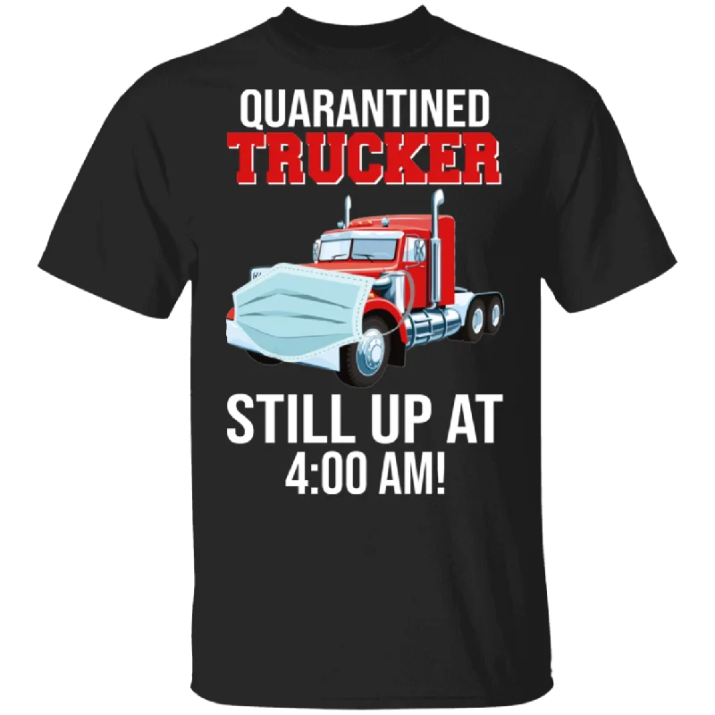 Social Distance Trucker Still Up At 400 Am Funny Truck Shirt Matching Trucker Truck Driver Gifts T-Shirt Polka Dot Checkered Tartan