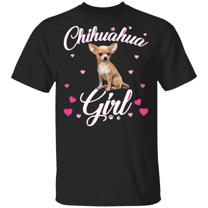 Chihuahua Girl Women Puppy Mom Dog Mama Lover T-Shirt Denim Fabric Leather Fabric Suede Fabric