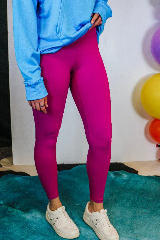 All About The Effort Raspberry Leggings Trendy Color Block Leggings