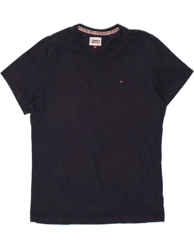 TOMMY HILFIGER Mens T-Shirt Top Medium Navy Blue Cotton Rayon Fabric Velvet Fabric Corduroy Fabric