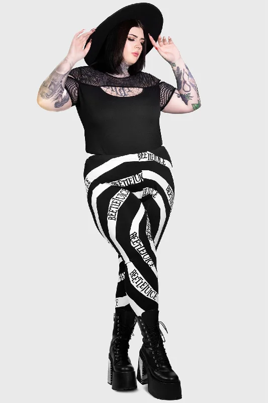 Vertigo Spiral Leggings [PLUS] Trendy Faux Suede Leggings