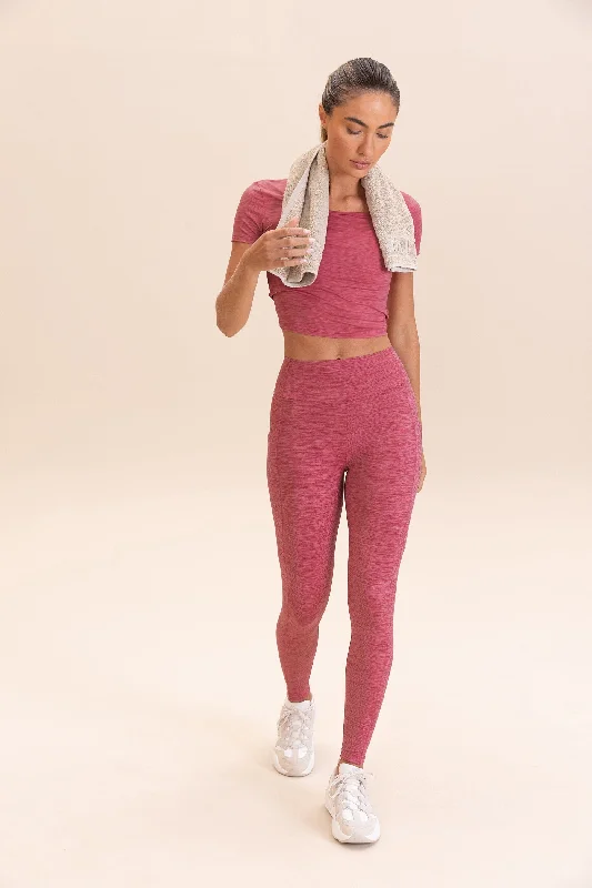 Melange Leggings Trendy Colorblock Print Leggings