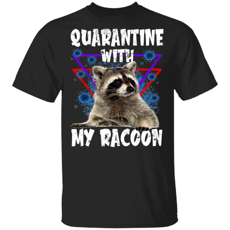 Funny Racoon Shirt Matching Raccoon Lover Fans Social Distancing Gifts T-Shirt Front Pockets Side Pockets Patch Pockets