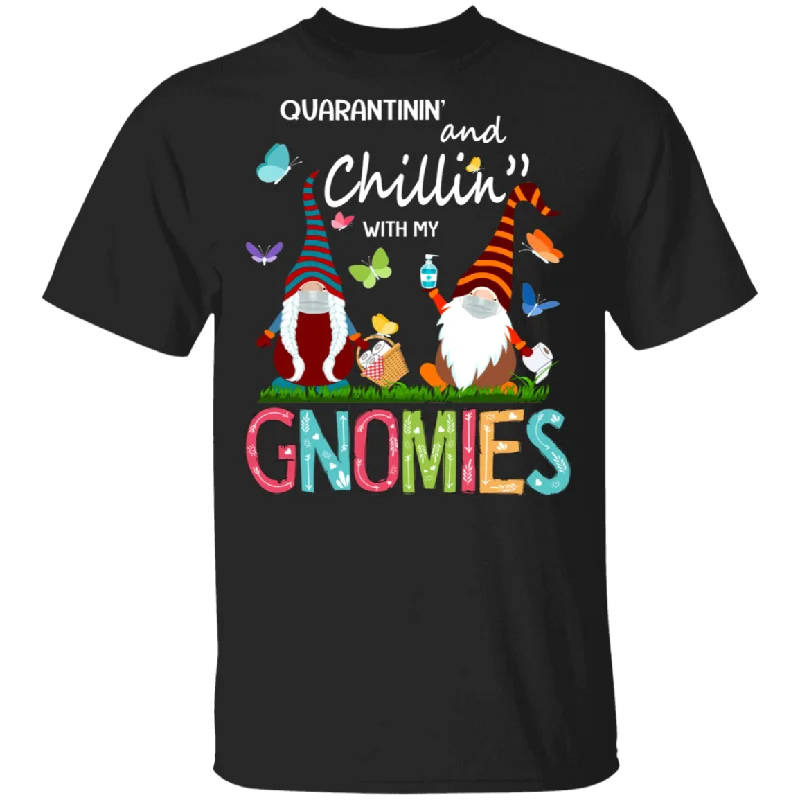 Quarantinin' And Chillin'' With My Gnomies Cute Gnomies Shirt Matching Teacher Gnome Lover Gifts T-Shirt Polka Dot Checkered Tartan
