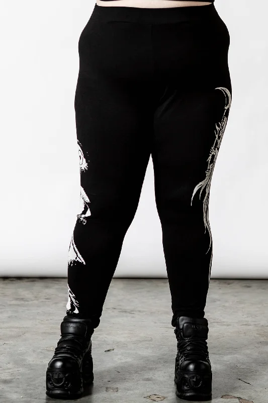 Insomnia Leggings [PLUS] Trendy Leather-Look Workout Leggings
