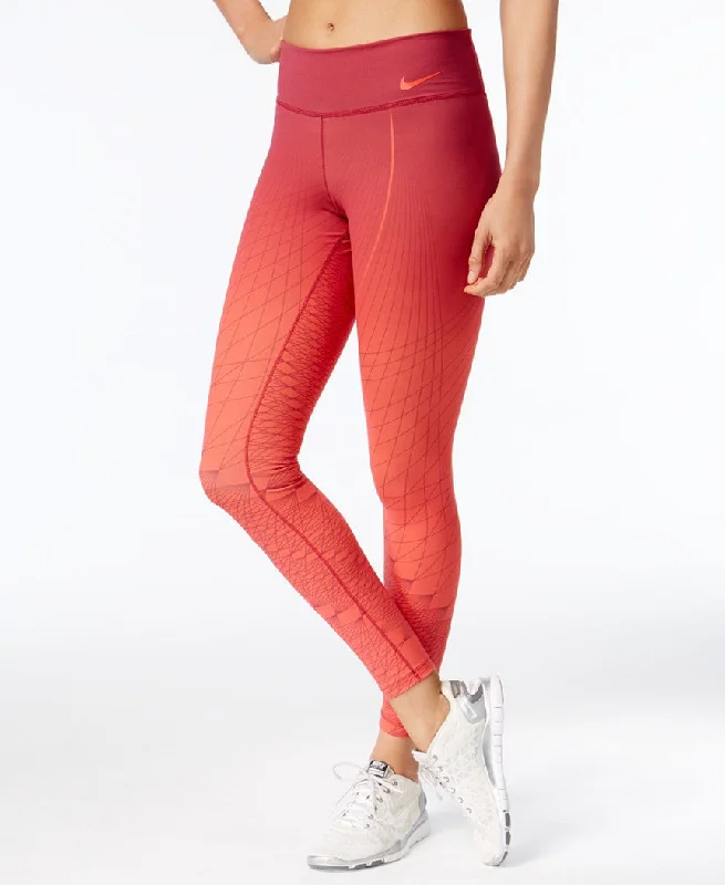 NIKE POWER LEGENDARY DRI-FIT PRINTED LEGGINGS Trendy Cut-Out Activewear Leggings