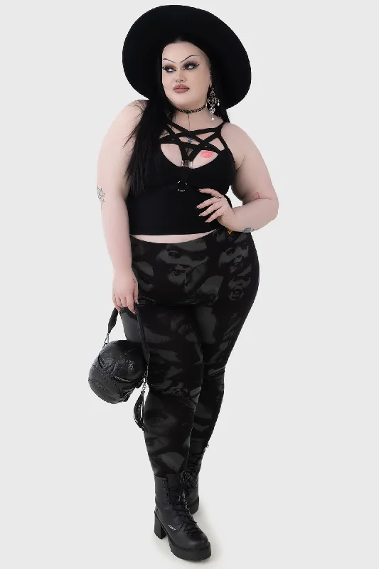 Eat Your Heart Out Leggings [PLUS] Comfortable Zip-Up Leggings