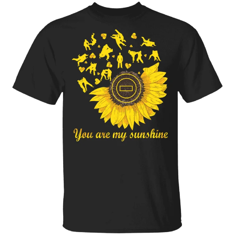 You Are My Sunshine Cool Sunflower Wrestling Shirt Matching Professional Wrestling Sport Lover Wrestler Gifts T-Shirt Faux Fur Fabric Real Fur Fabric Shearling Fabric