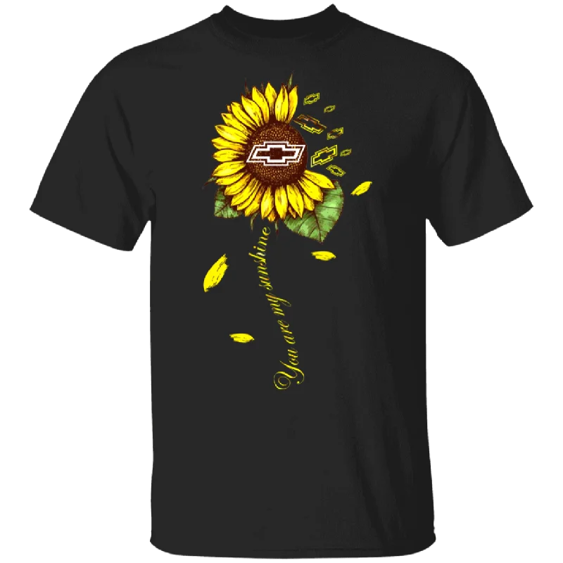 You Are My Sunshine Cute Chevrolet Logo Sunflower Shirt Matching Chevrolet Car Lover Owner Fans Gifts T-Shirt Chenille Brocade Lace