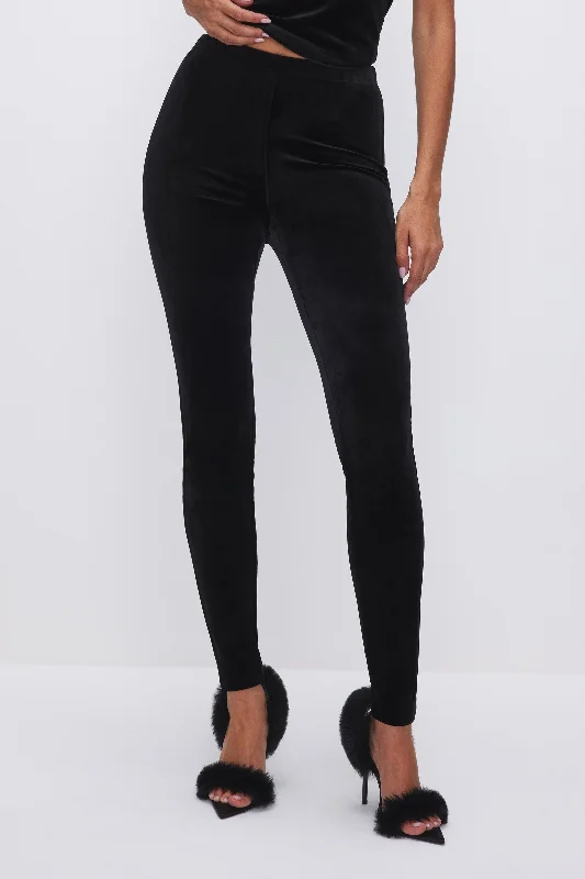 Velvet Pullon Leggings Black Trendy Ombre Effect Leggings