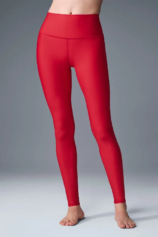 High-Waist Airlift Legging - Bold Red Cozy Workout Performance Leggings