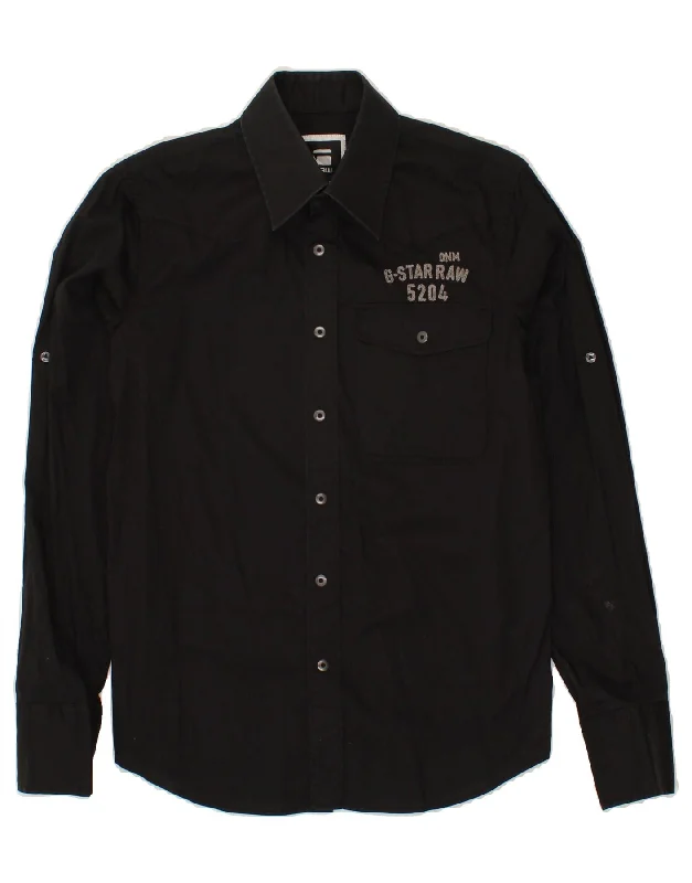 G-STAR Mens Graphic Shirt Small Black Cotton Lace Blend Ribbed Blend Corduroy Blend