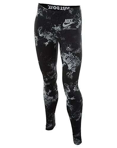 Nike International Sportswear Women's Printed Leggings Black 827298-010 (Size XS) Trendy Full-Length Leggings