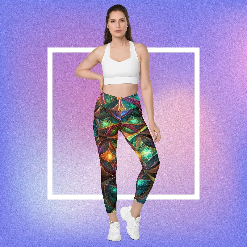 Cosmo-Leggies - Crossover leggings with pockets Classic Solid Color Leggings