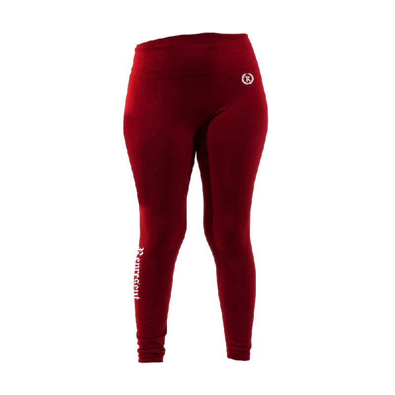 Classic Gang Women's Leggings [DEEP RED] Elegant Full-Body Leggings