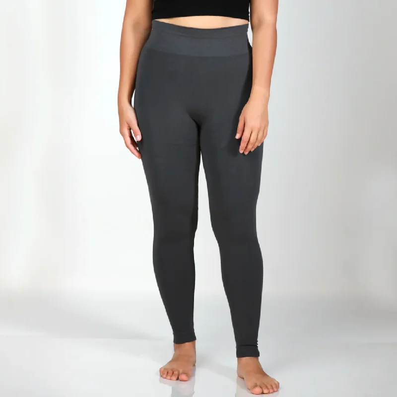 Orange - Bamboo High Waisted One Size Leggings Plus Trendy Cold Weather Tights