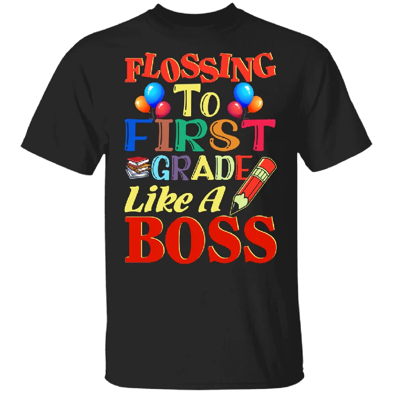 Flossing To 1st Grade Like A Boss Funny Back To School Gifts Youth T-Shirt Chenille Blend Fleece Blend Nylon Blend