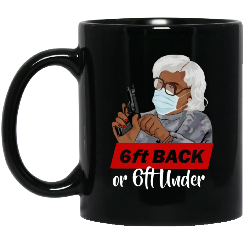 6ft Back Or 6ft Under Cool Black Queen Holding Gun Shirt Matching Black Girl Women Ladies Queen African Gifts Mug Spandex Blend Rayon Blend Denim Blend