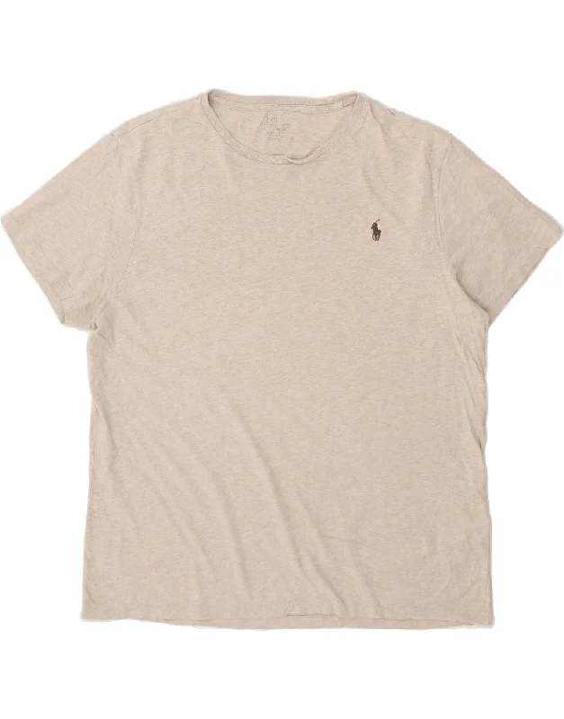 POLO RALPH LAUREN Mens Custom Slim Fit T-Shirt Top XL Grey Cotton Striped Floral Plaid