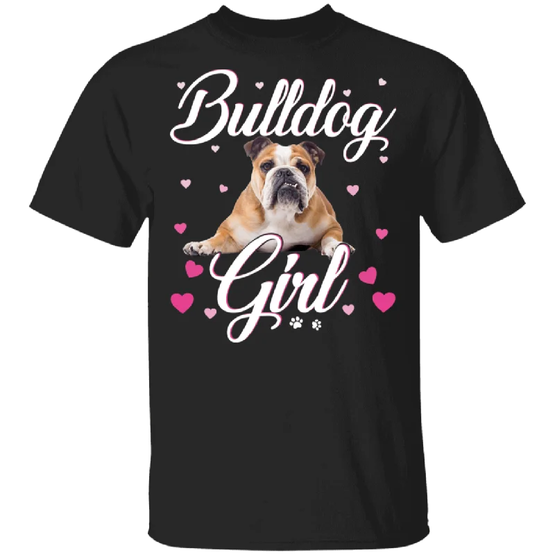 Bulldog Girl Women Puppy Mom Dog Mama Lover T-Shirt Wool Fabric Cashmere Fabric Tweed Fabric