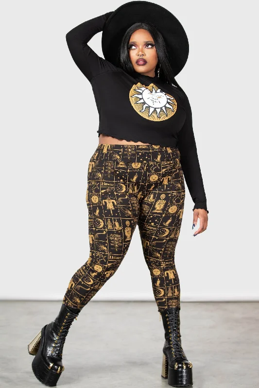 Folk Horror Leggings [PLUS] Trendy Seamless Sports Leggings