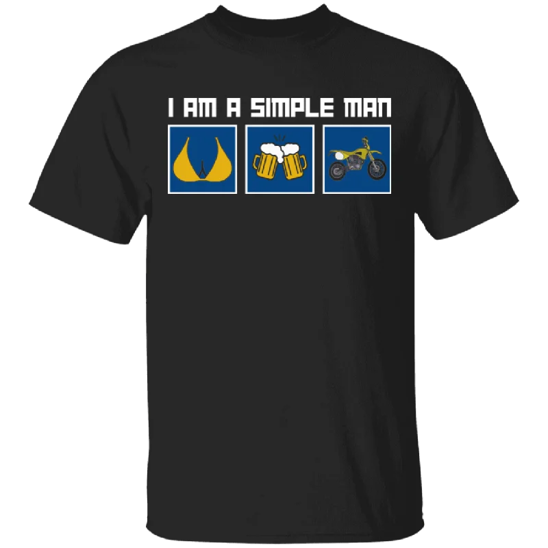I Am A Simple Man Funny Breasts Beer Bike Shirt Matching Biker Bike Bicycle Lover Fans Drinker Men Gifts T-Shirt Hooded Caped Shawl Collar