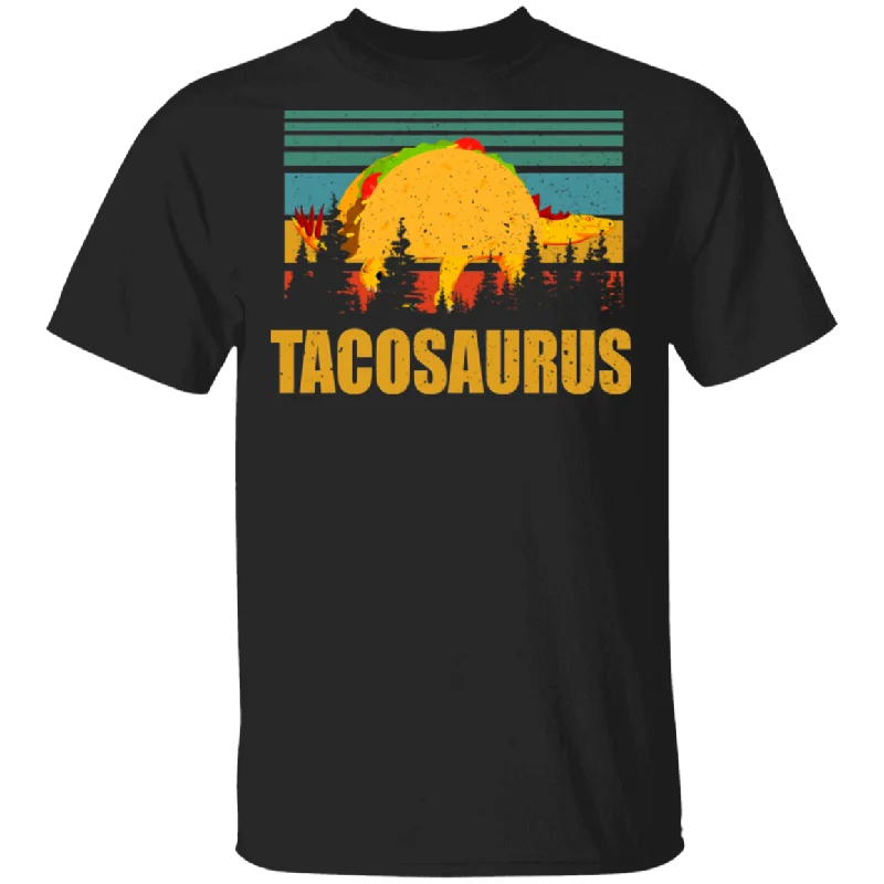 Vintage Retro Tacosaurus Funny T-Rex Dinosaur Tacos Shirt Matching Tacos Lover Fans Mexican Gifts T-Shirt Rayon Velvet Corduroy