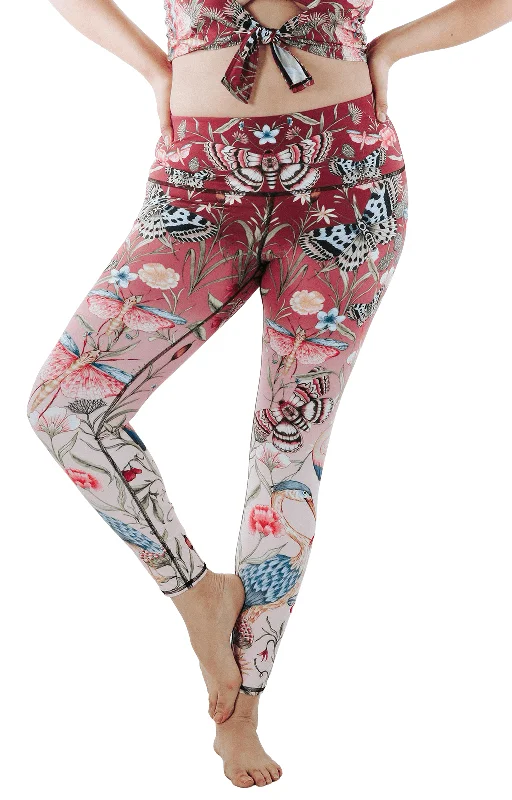 Pretty in Pink Printed Yoga Leggings by Yoga Democracy Trendy High-Compression Leggings