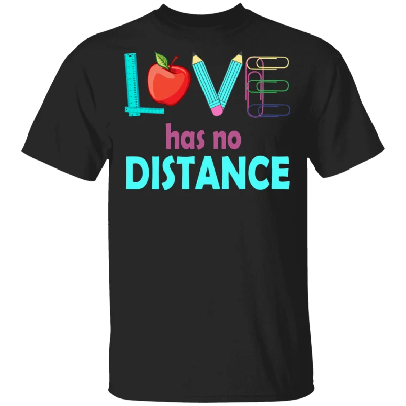 Love Has No Distance Ruler Pencil Apple Staple Shirt Matching Student Teacher Gifts T-Shirt Chenille Fabric Brocade Fabric Lace Fabric