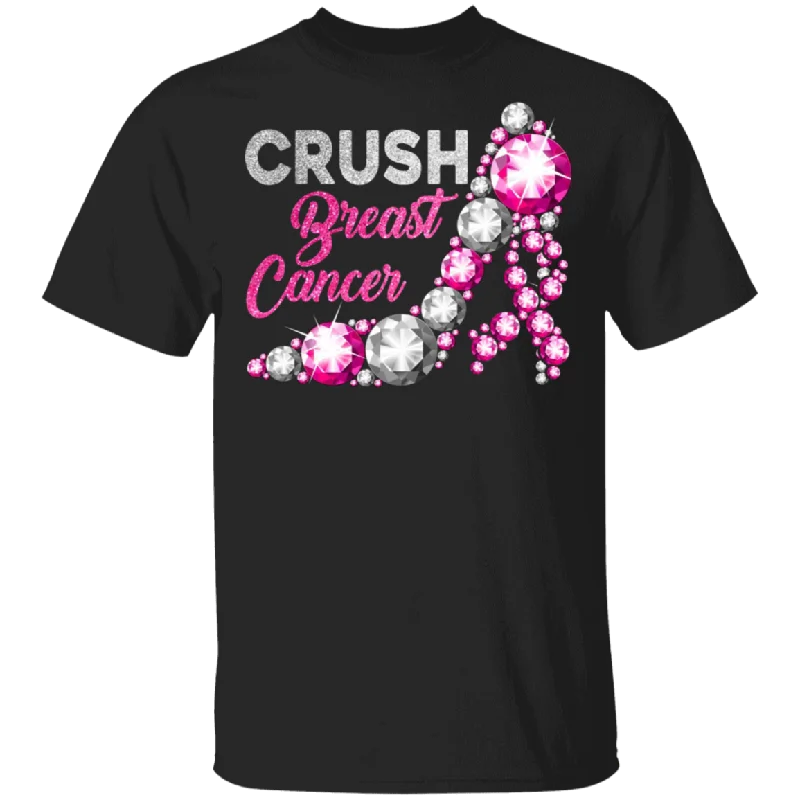 Breast Cancer Awareness Shirt Crush Breast Cancer Awareness Cool High Heel Women Gifts Breast Cancer T-Shirt Thin T-Shirt Open Front Quick Dry
