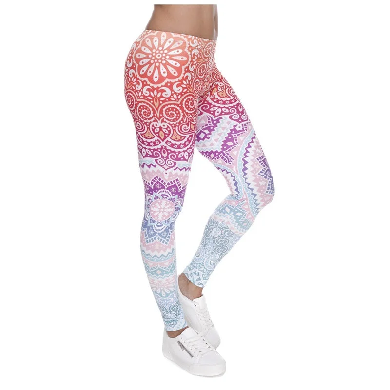 wholelsales New Fashion Women leggings 3D Printed color legins Ray fluorescence leggins pant legging for Woman 15 Colors Trendy Cut-Out Activewear Leggings