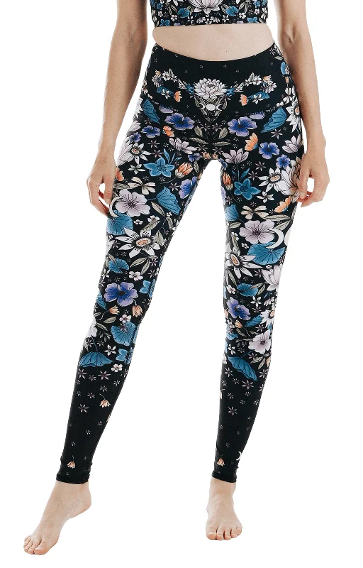 Divine Feminine Printed Yoga Leggings by Yoga Democracy Comfortable Slip-On Compression Leggings