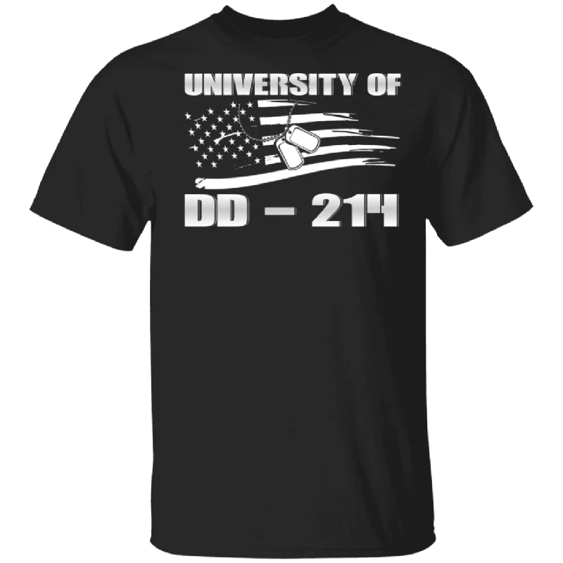University Of DD 214 Cool American Flag Shirt Matching DD 214 US Soldier Veteran Army Military Gifts T-Shirt Welt Pockets Slit Pockets Flap Pockets