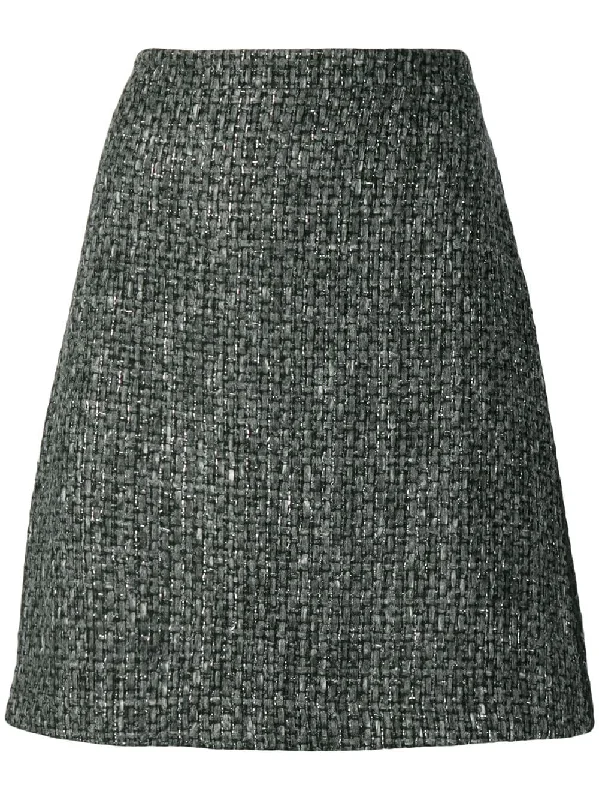 A-line tweed skirt chiffon skirt floaty