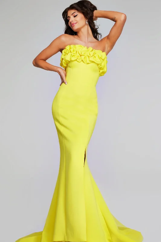 Jovani -38922 Strapless Ruffled fitted Mermaid Dress Tunics Mesh breathable