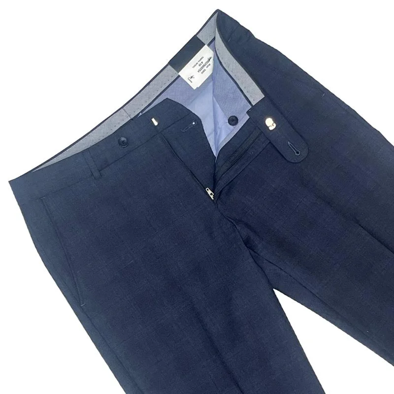 Navy Summer Check Dress Pant - Soho Fit | Ballin Slim-Fit Khaki Pants