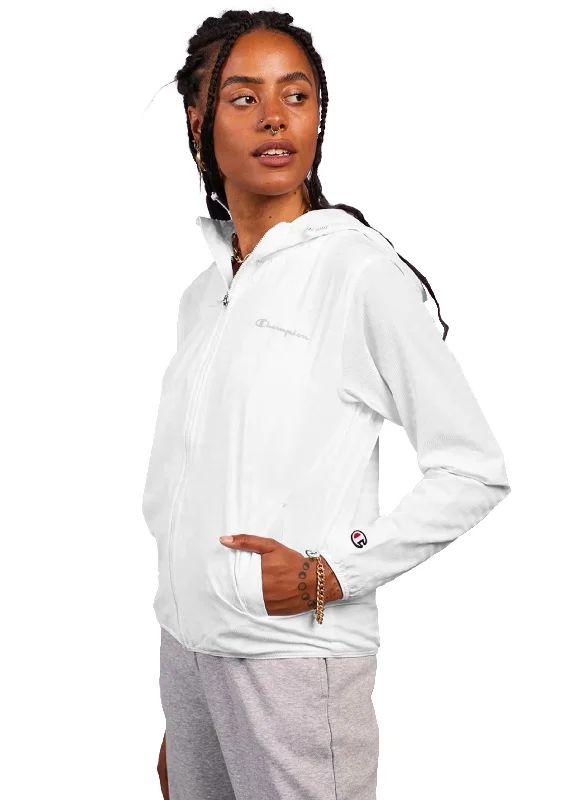 Champion Womens Sport Layer Jacket <BR> CTEKA1 WIT Front Pockets Side Pockets Patch Pockets