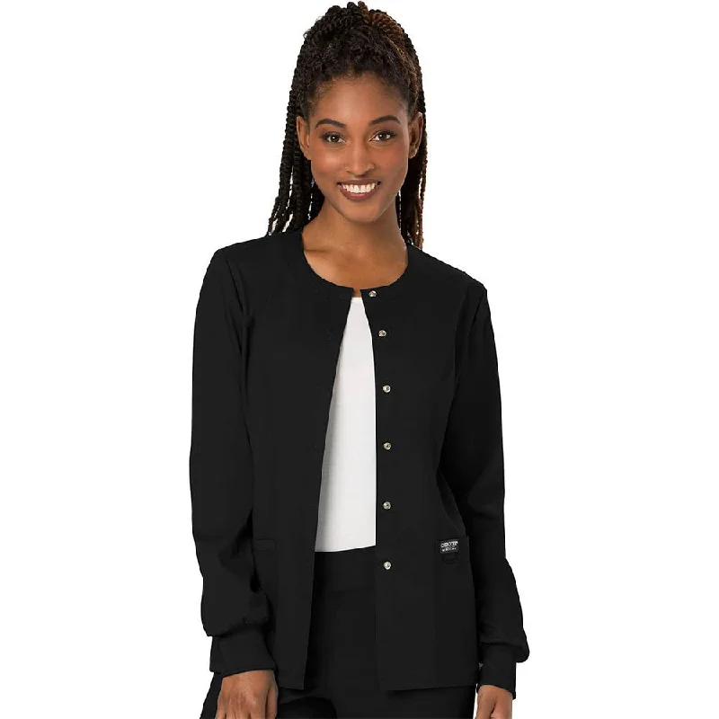 Cherokee Snap Front Jacket Front Pockets Side Pockets Patch Pockets