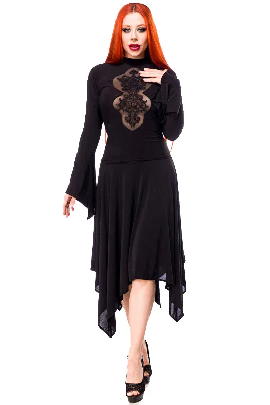 Ocultica Black Lace Dress Tunics stripes playful