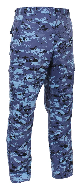 Sky Blue Digital Camo Tactical BDU Pants Slim-Fit Leggings
