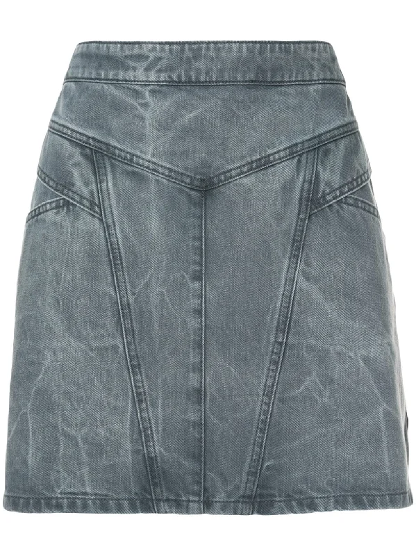panelled denim mini skirt chiffon skirt airy